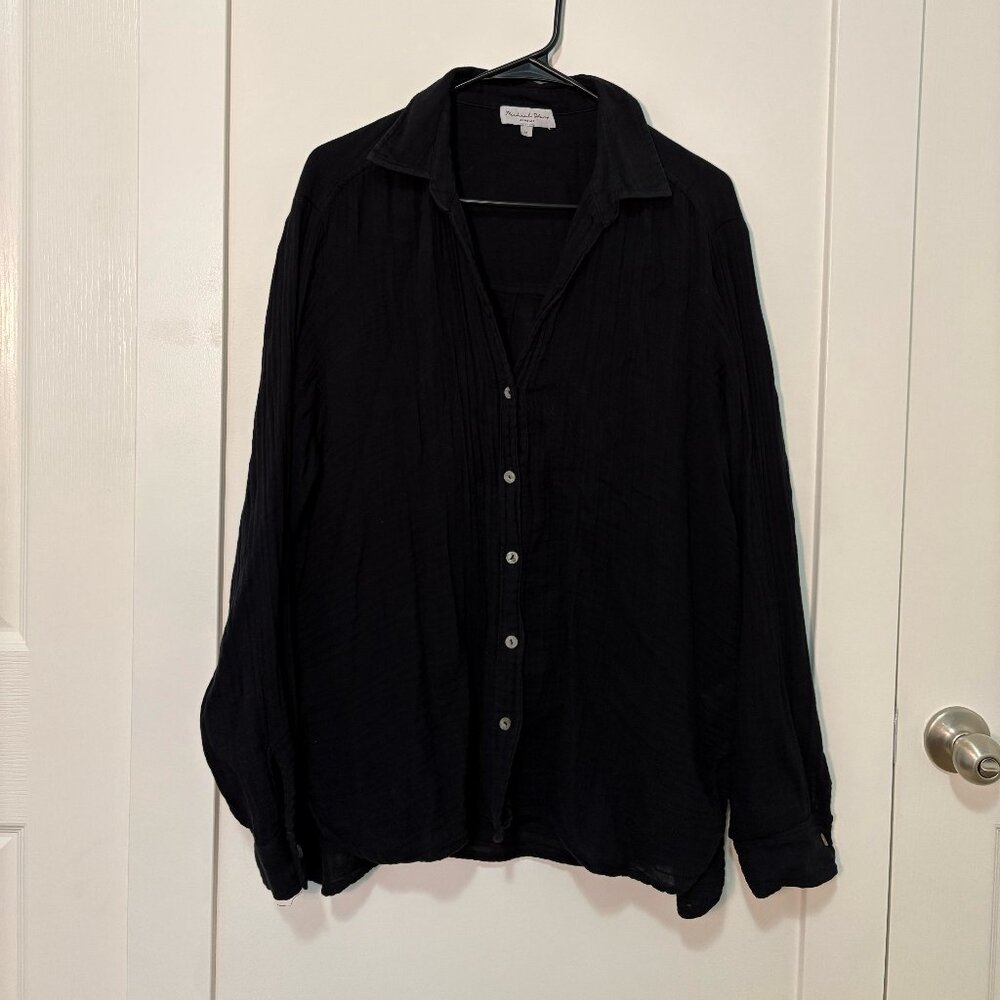 Michael Stars - Leo Gauze Button Down Shirt - Black